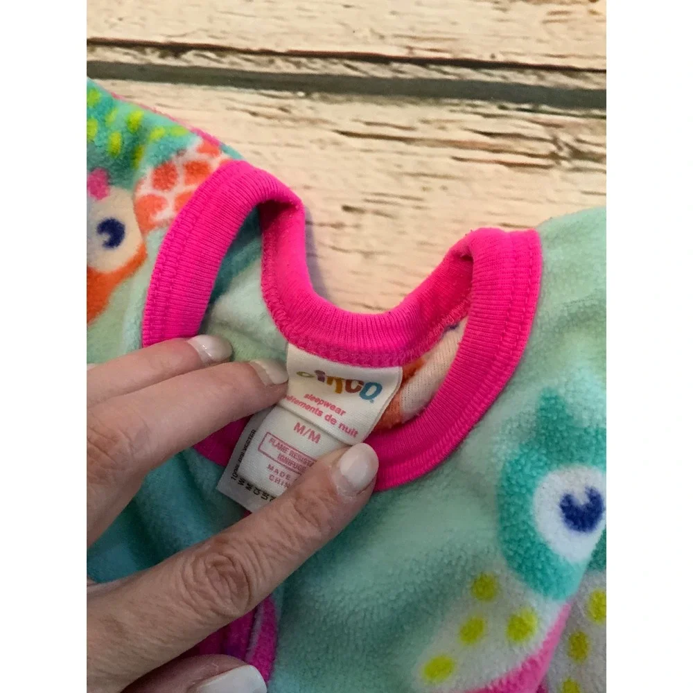 Circo Girls Fleece Footed Pajamas Set‎ of 2 PJs Sleepers Size M 7/8